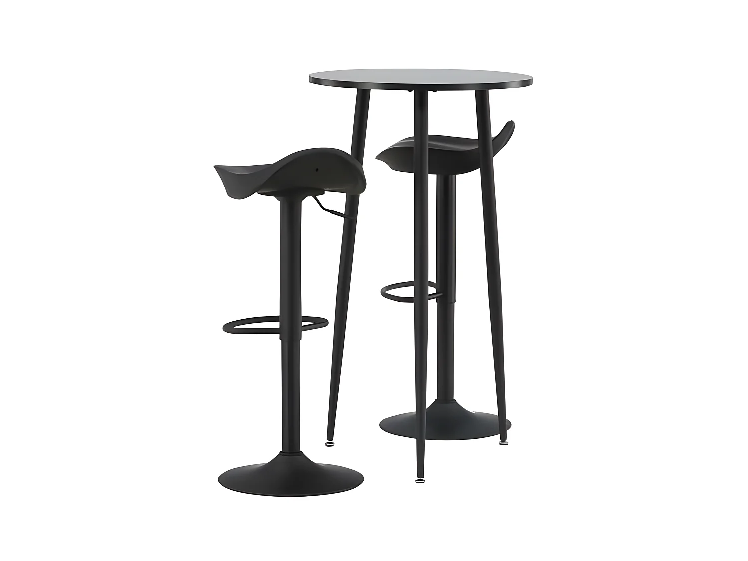 Plaza ensemble de meubles de bar table de bar noir et 2 Adesto tabourets de bar noir.