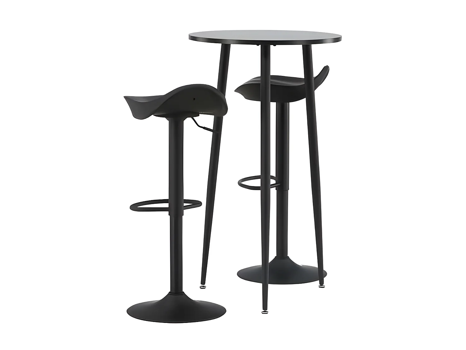 Plaza ensemble de meubles de bar table de bar noir et 2 Adesto tabourets de bar noir.