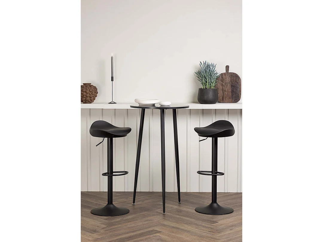 Plaza ensemble de meubles de bar table de bar noir et 2 Adesto tabourets de bar noir.