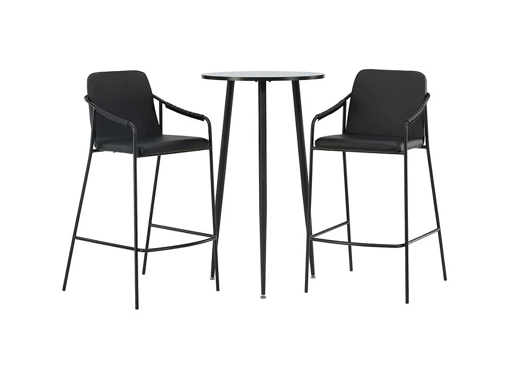 Plaza ensemble de meubles de bar table de bar noir et 2 Tvist tabourets de bar noir.