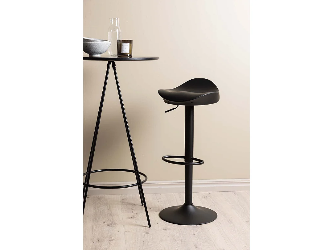 Bistro barmeubelset bartafel zwart en 2 Adesto barstoelen zwart.