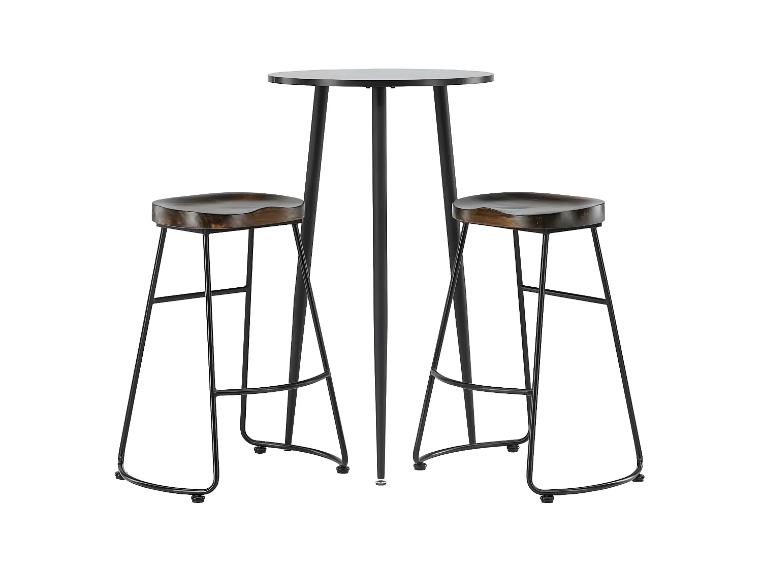 Plaza ensemble de meubles de bar table de bar noir et 2 Ozark tabourets de bar naturel.