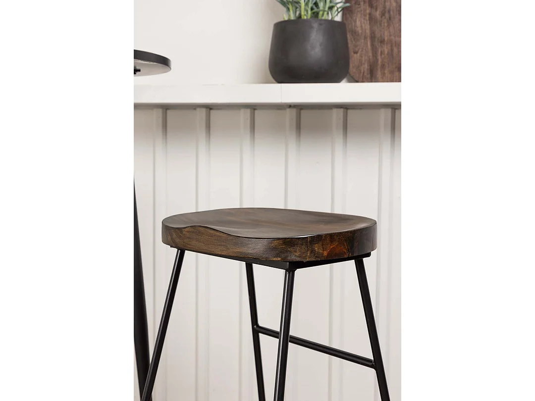 Plaza ensemble de meubles de bar table de bar noir et 2 Ozark tabourets de bar naturel.