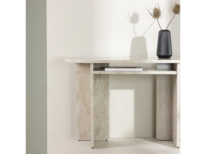 Console Effet Marbre "Alesund" 120cm Beige
