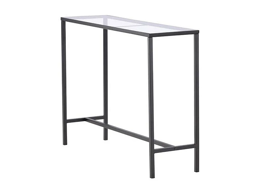 Console Design en Verre "Dipp" 100cm Noir & Transparent