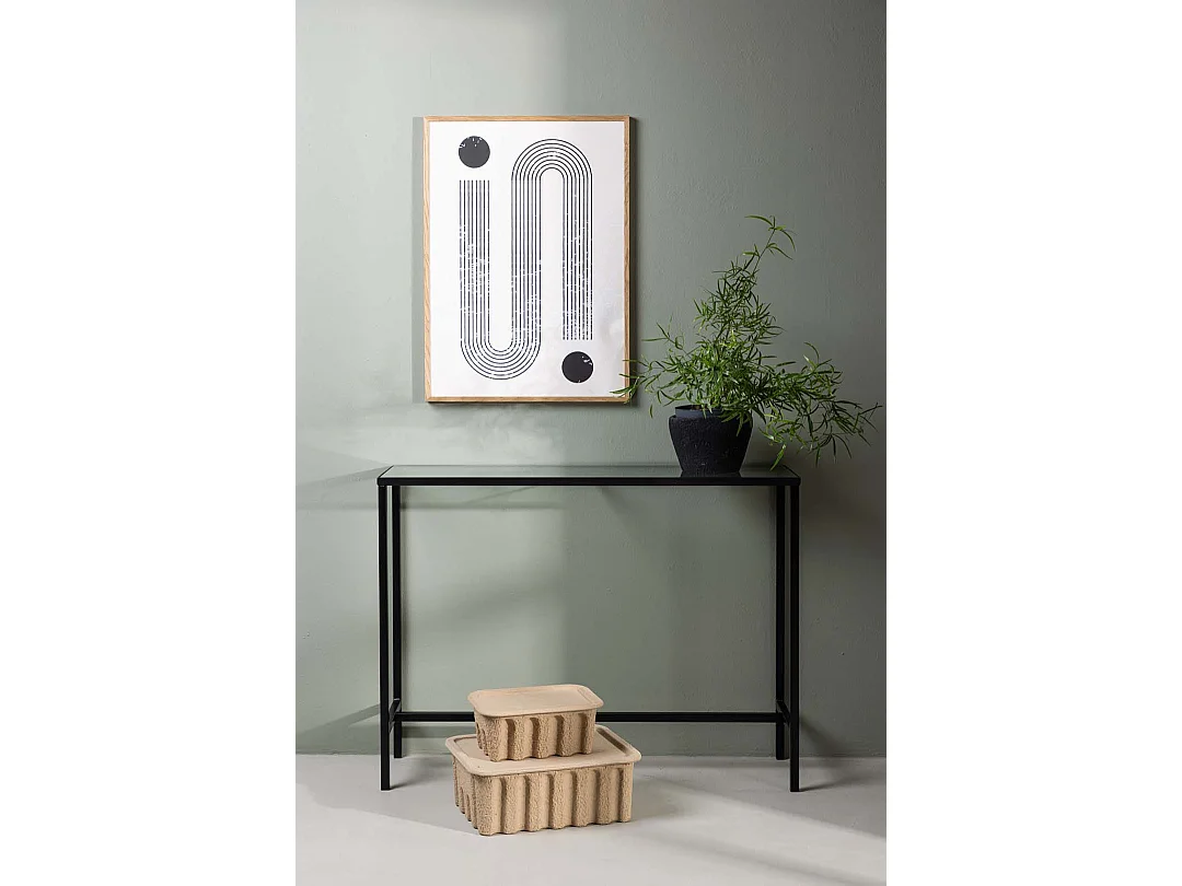 Console Design en Verre "Dipp" 100cm Noir & Transparent