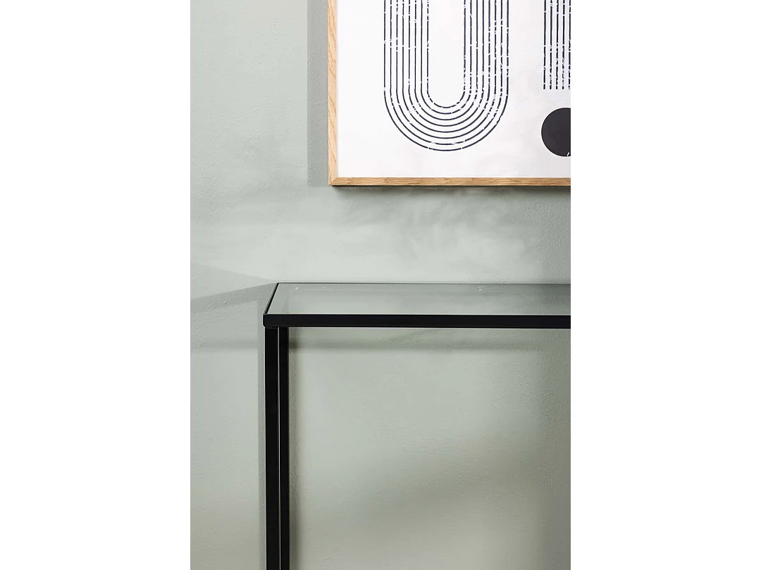 Console Design en Verre "Dipp" 100cm Noir & Transparent