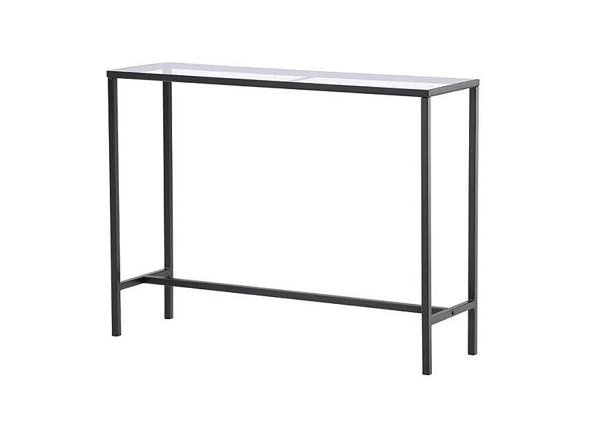 Console Design en Verre "Dipp" 100cm Noir & Transparent