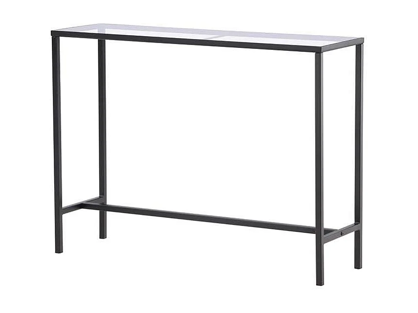 Console Design en Verre "Dipp" 100cm Noir & Transparent