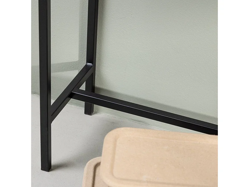 Console Design en Verre "Dipp" 100cm Noir & Transparent