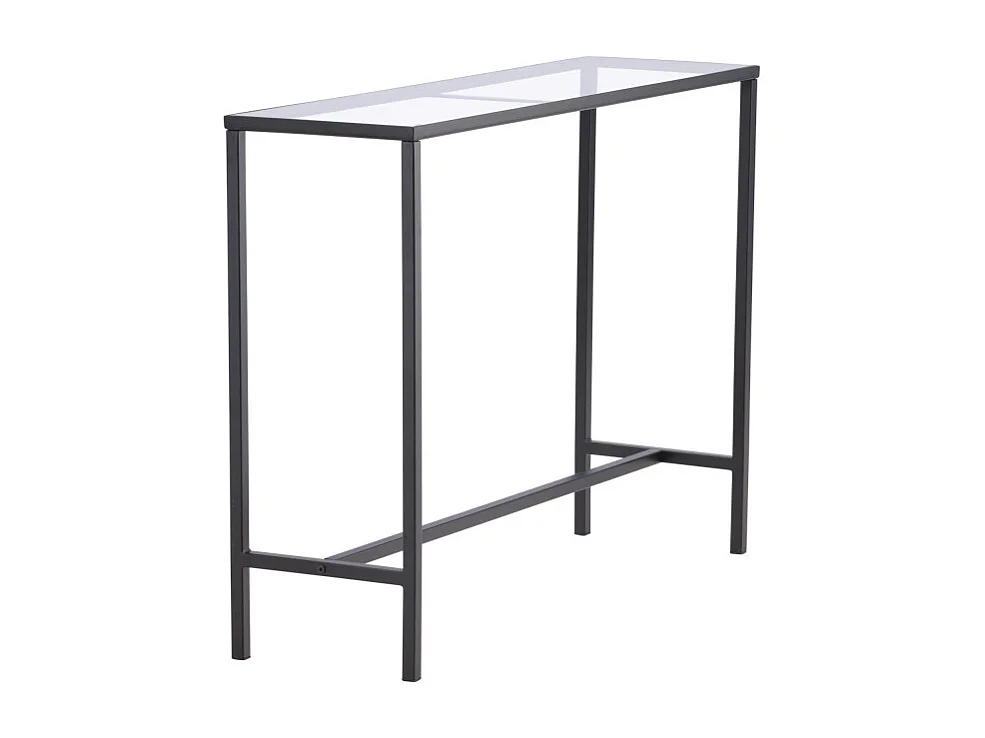 Console Design en Verre "Dipp" 100cm Noir & Transparent