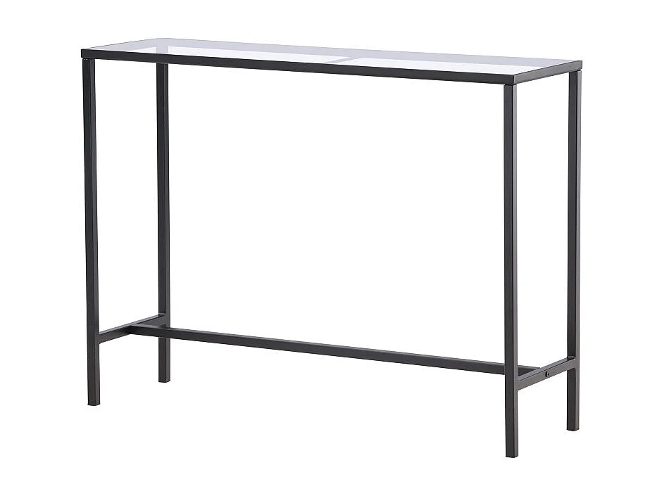 Console Design en Verre "Dipp" 100cm Noir & Transparent