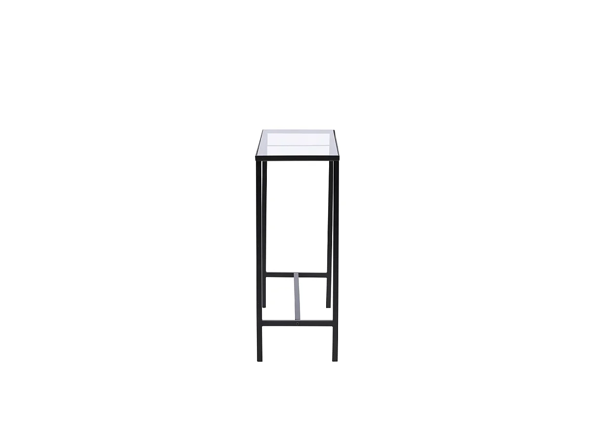 Console Design en Verre "Dipp" 100cm Noir & Transparent