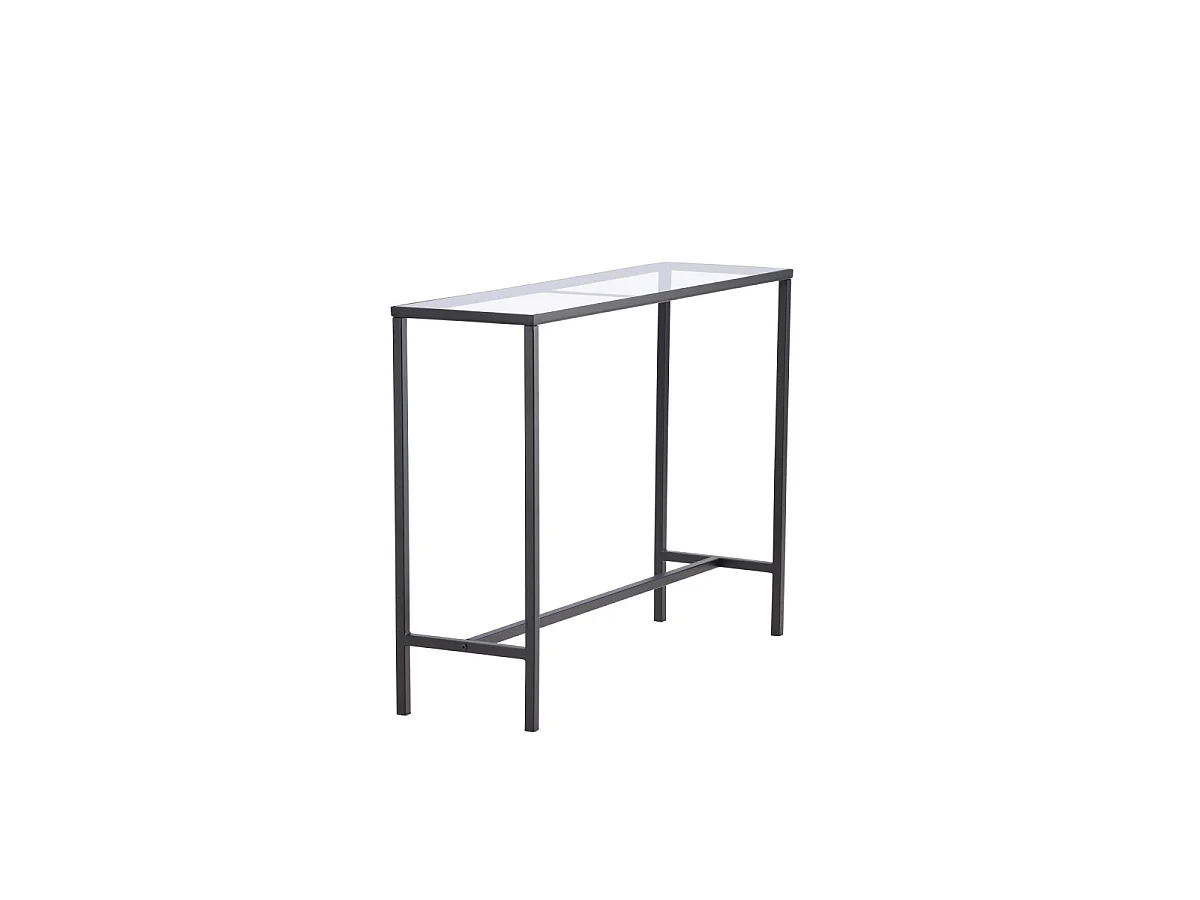 Console Design en Verre "Dipp" 100cm Noir & Transparent