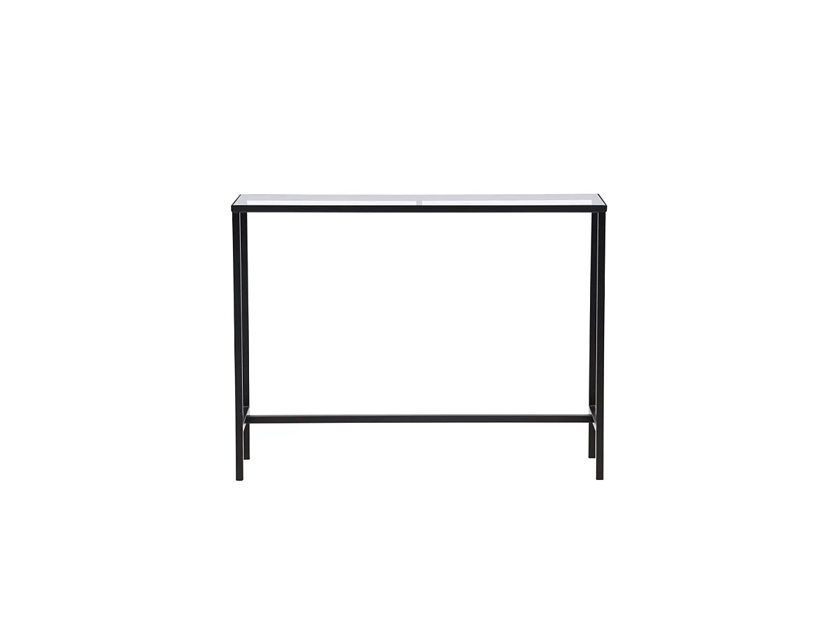 Console Design en Verre "Dipp" 100cm Noir & Transparent