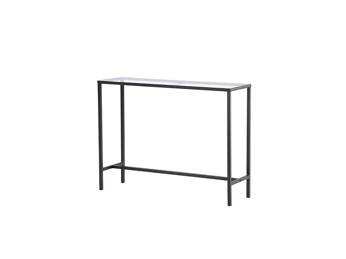Console Design en Verre "Dipp" 100cm Noir & Transparent