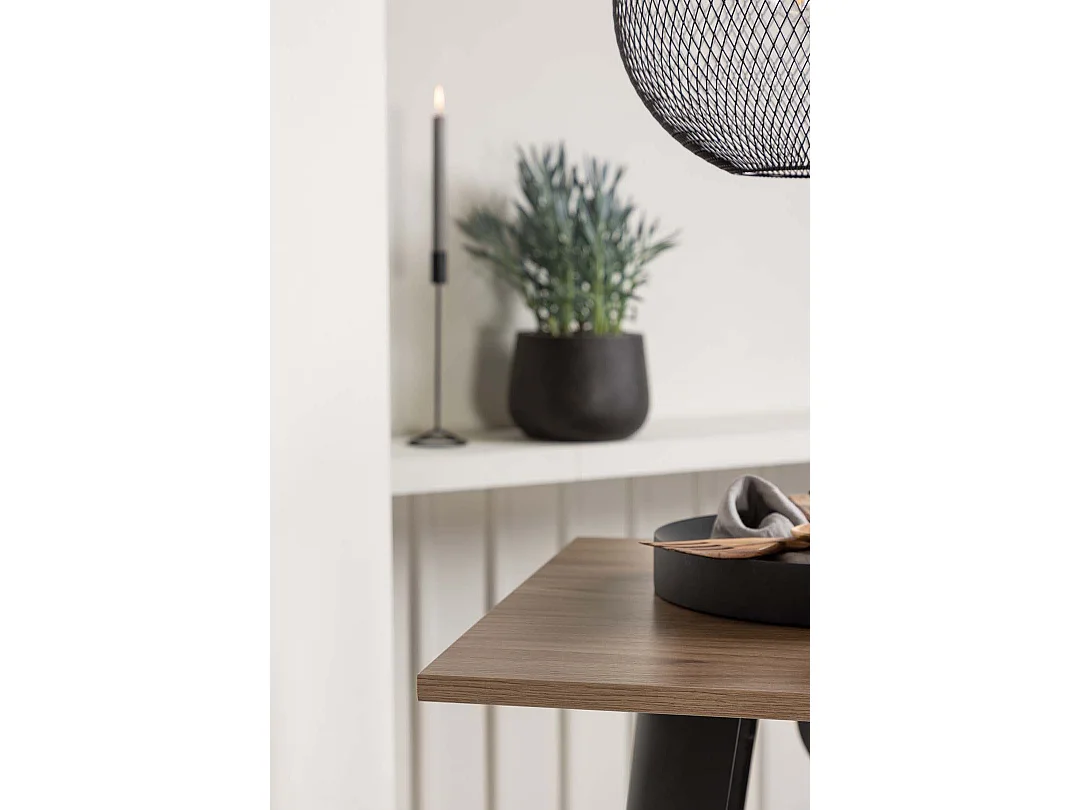 Tempe Barmöbelsett Bartisch Nussbaum dekor und 2 Adesto Barhocker schwarz.