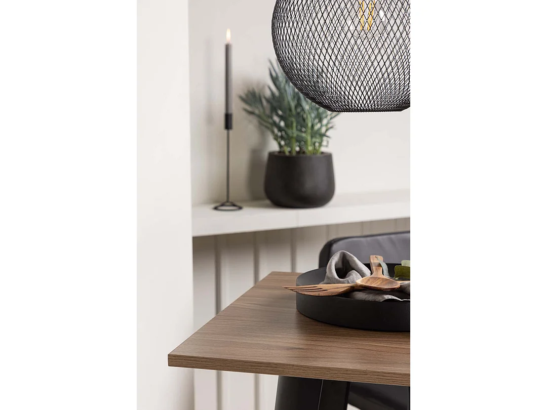 Tempe ensemble de meubles de bar table de bar noyer décor et 2 Tvist tabourets de bar noir.