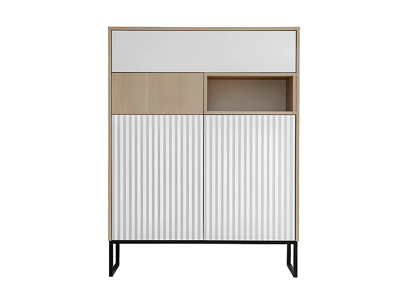 Commode style scandinave avec 2 portes et 2 tiroirs Petra