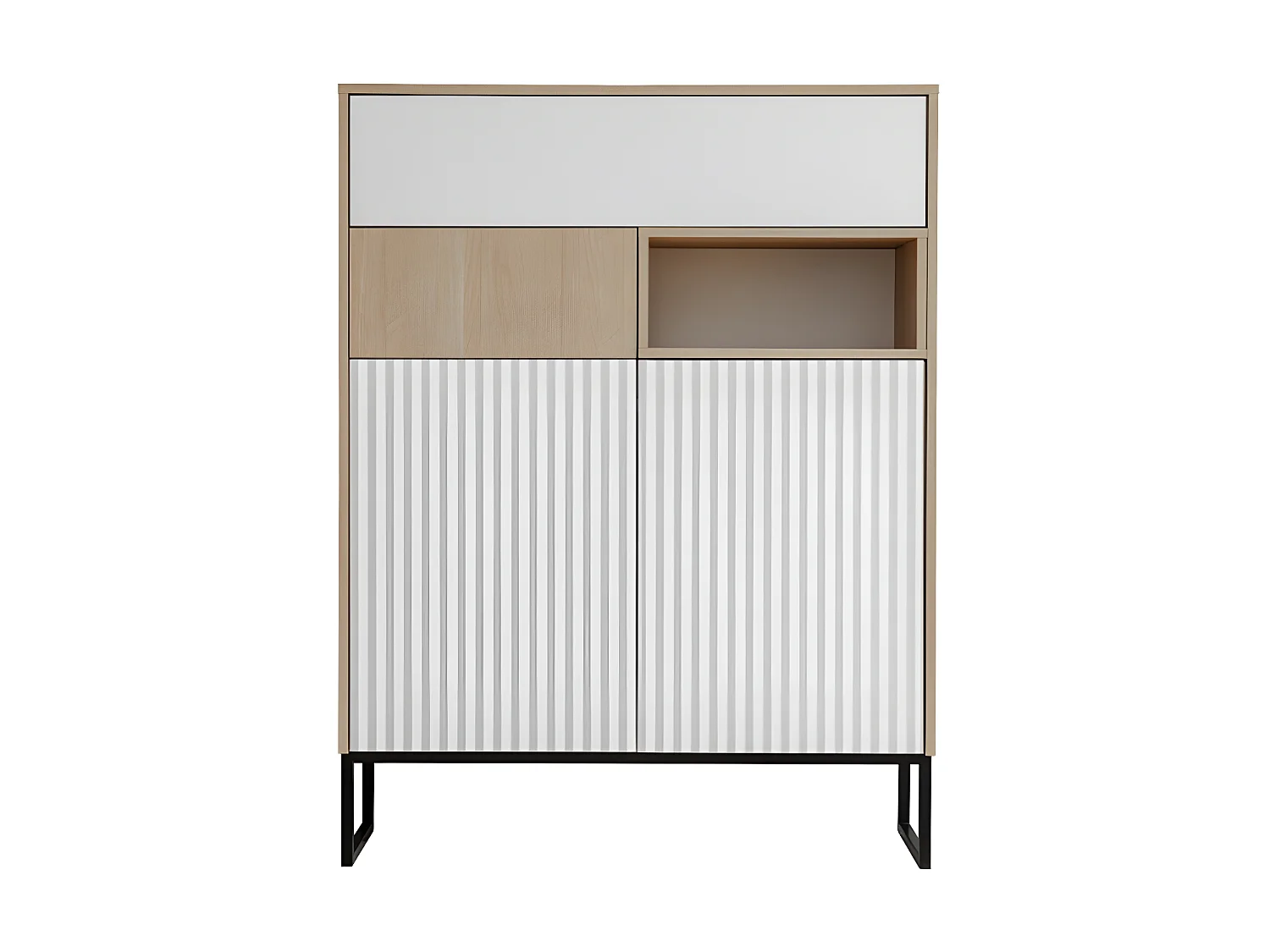 Commode style scandinave avec 2 portes et 2 tiroirs Petra