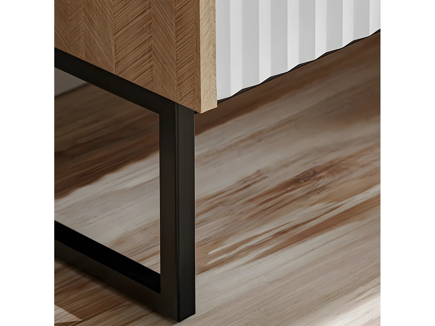 Commode style scandinave avec 2 portes et 2 tiroirs Petra