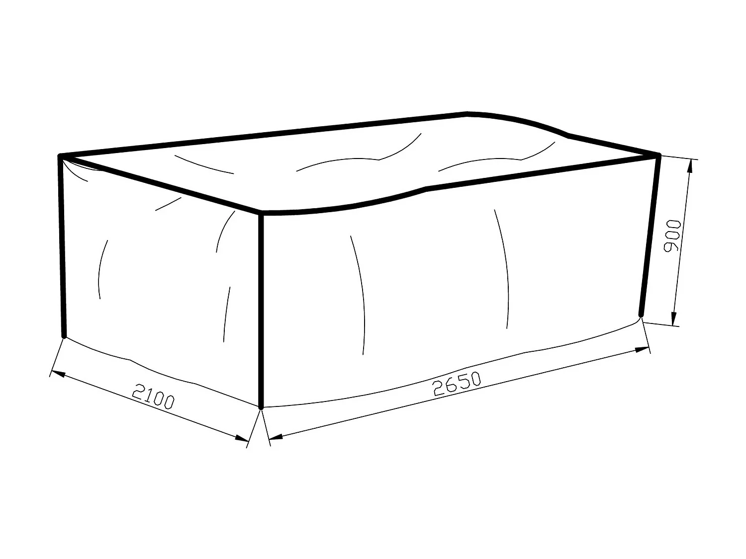 Housse de Protection Meuble "Klas" 265cm Gris