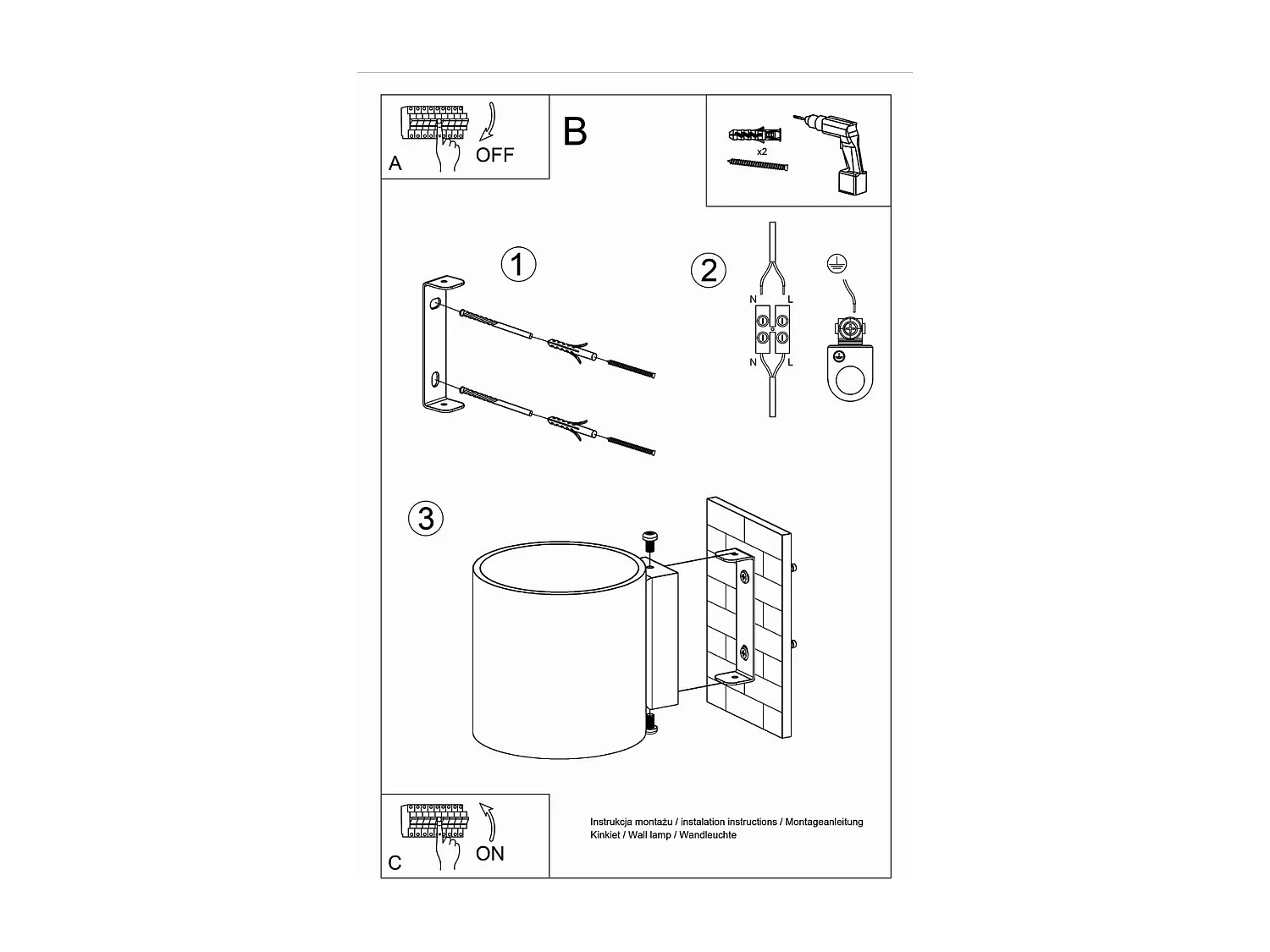 Sollux ORBIS 1 Applique Murale Lumineuse Vers le Bas Anthracite
