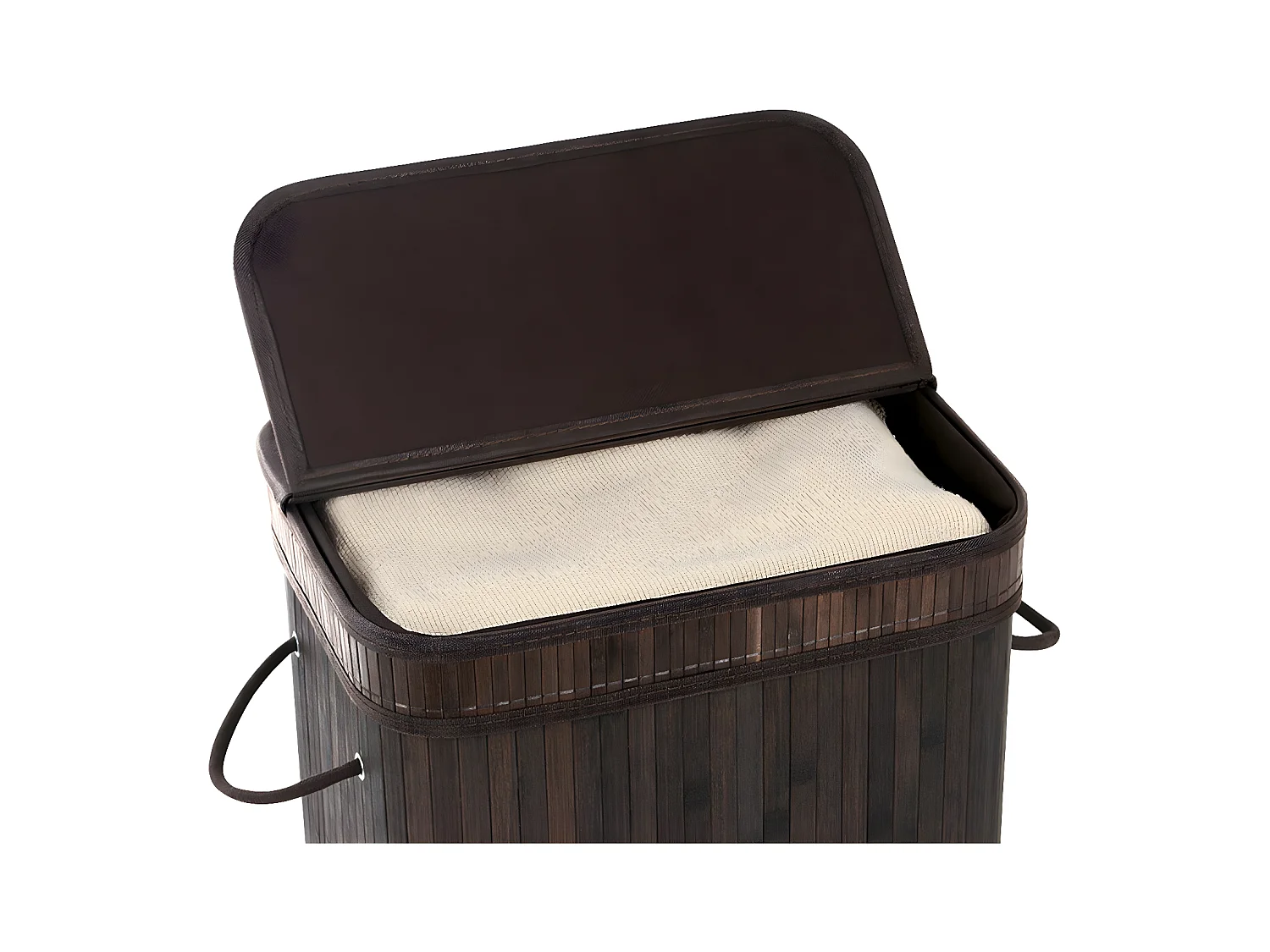 Wäschekorb aus braunem Bambus - L40 cm