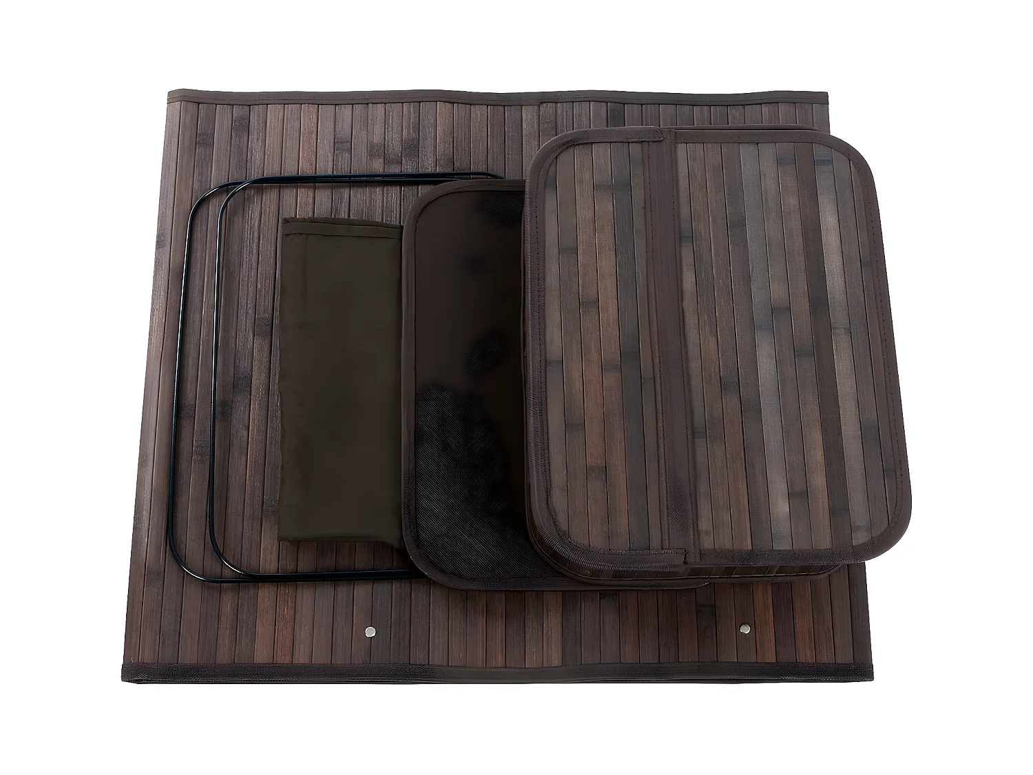 Wäschekorb aus braunem Bambus - L40 cm