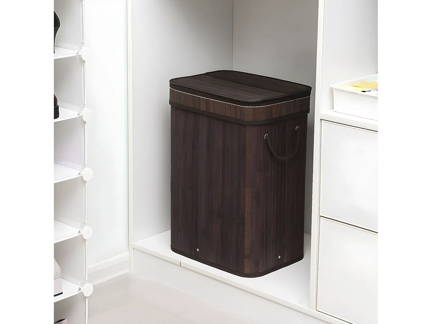 Panier à Linge en Bambou Marron - L40 cm