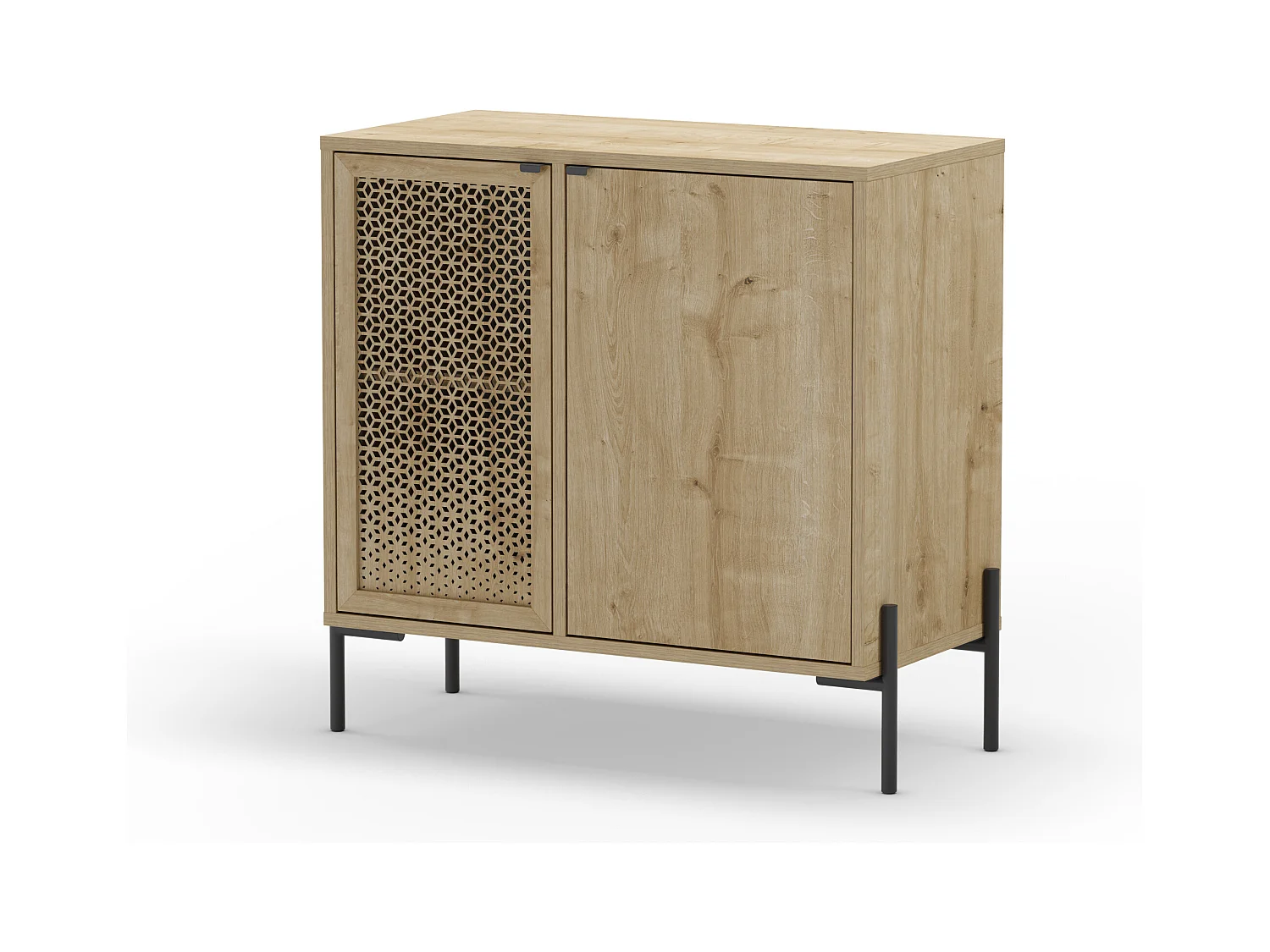 Commode 2 portes et pieds en métal Inca - L80 cm