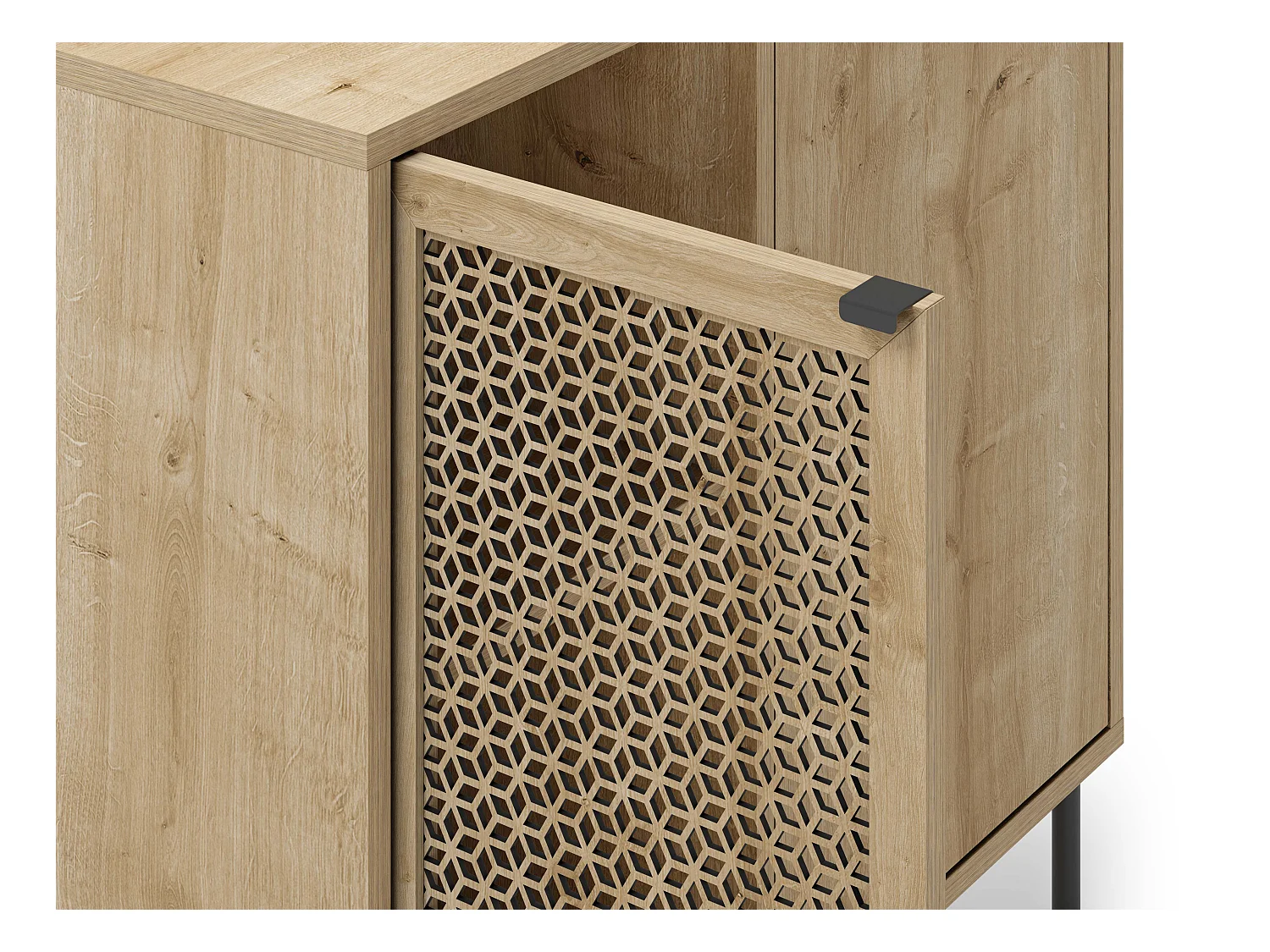 Commode 2 portes et pieds en métal Inca - L80 cm