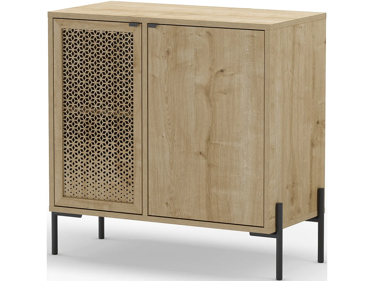 Commode 2 portes et pieds en métal Inca - L80 cm