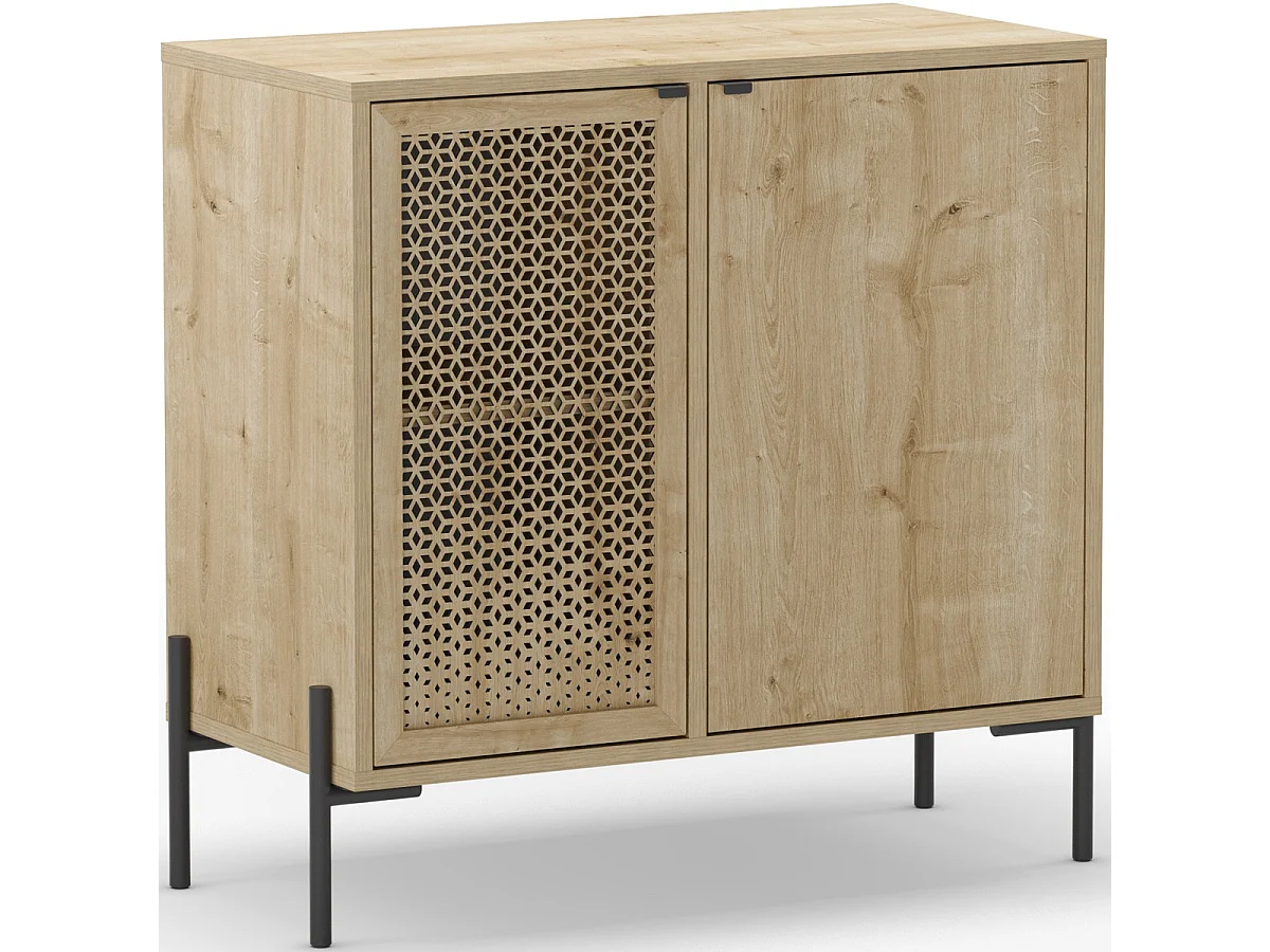 Commode 2 portes et pieds en métal Inca - L80 cm