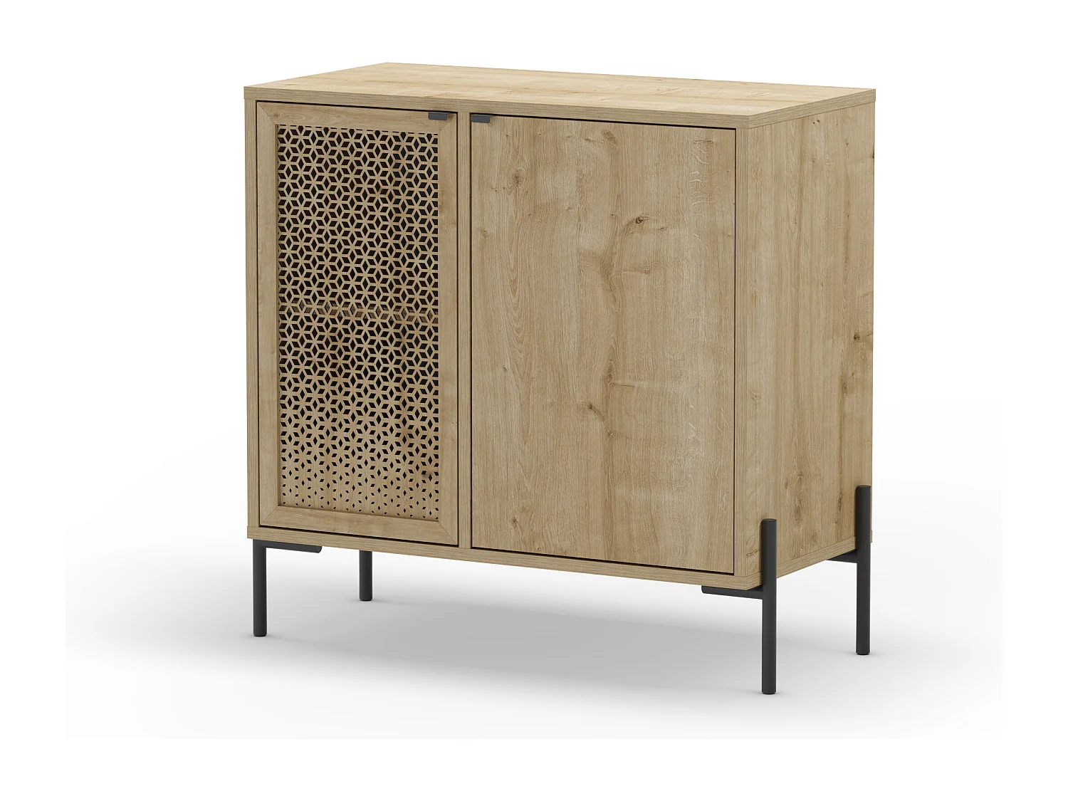 Commode 2 portes et pieds en métal Inca - L80 cm