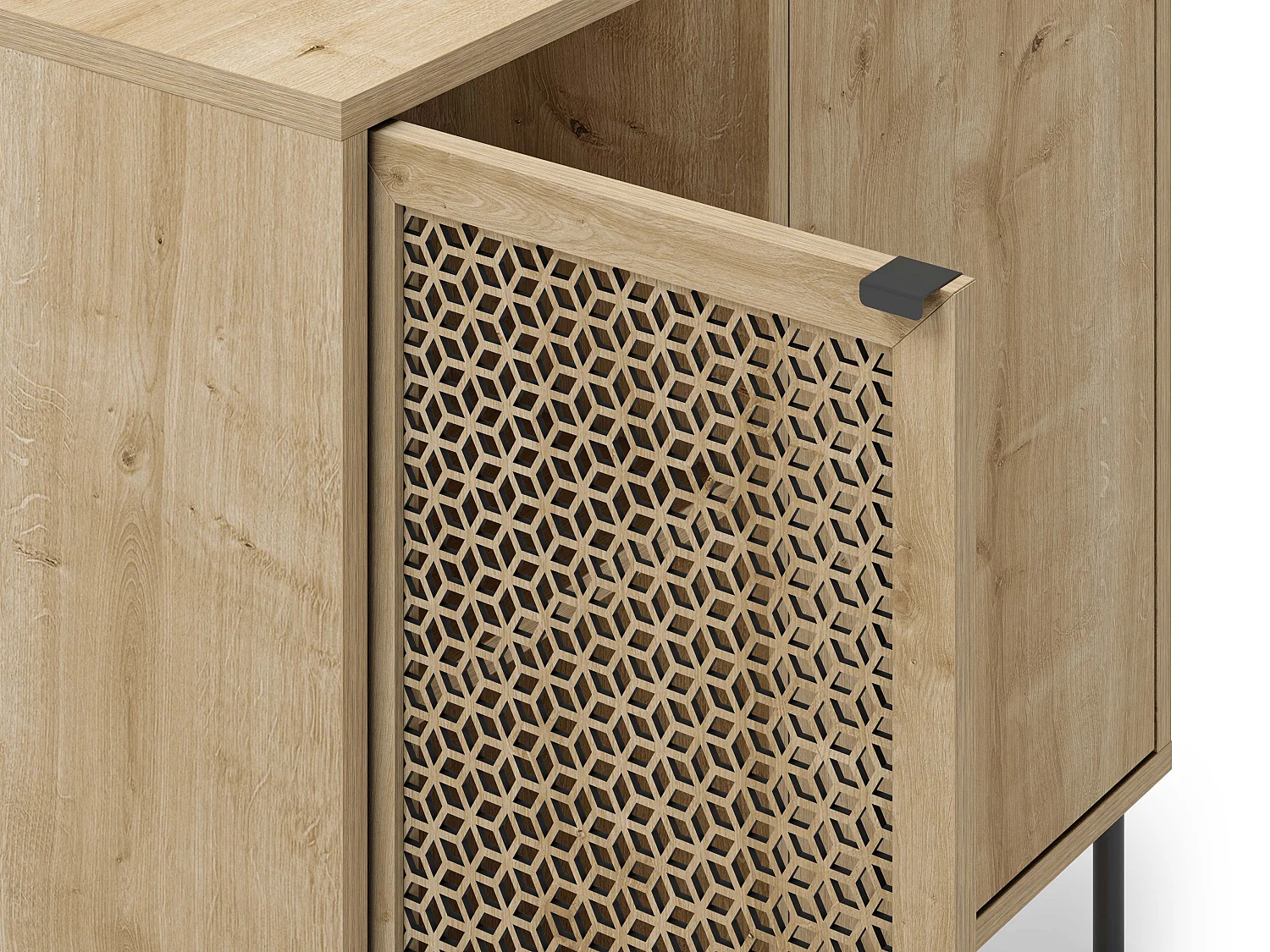 Commode 2 portes et pieds en métal Inca - L80 cm