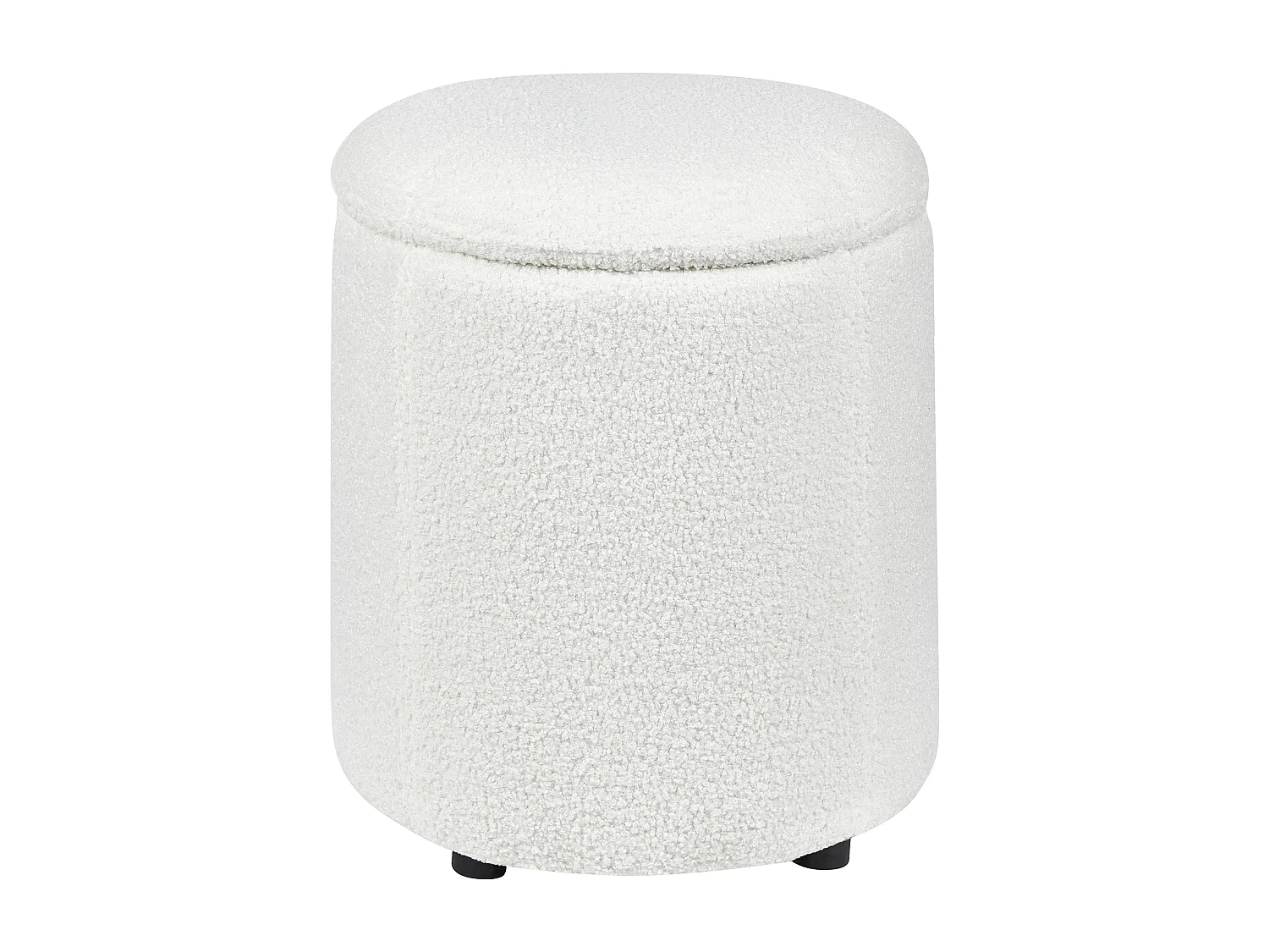 Pouf de rangement MARYLAND Bouclé Blanc cassé