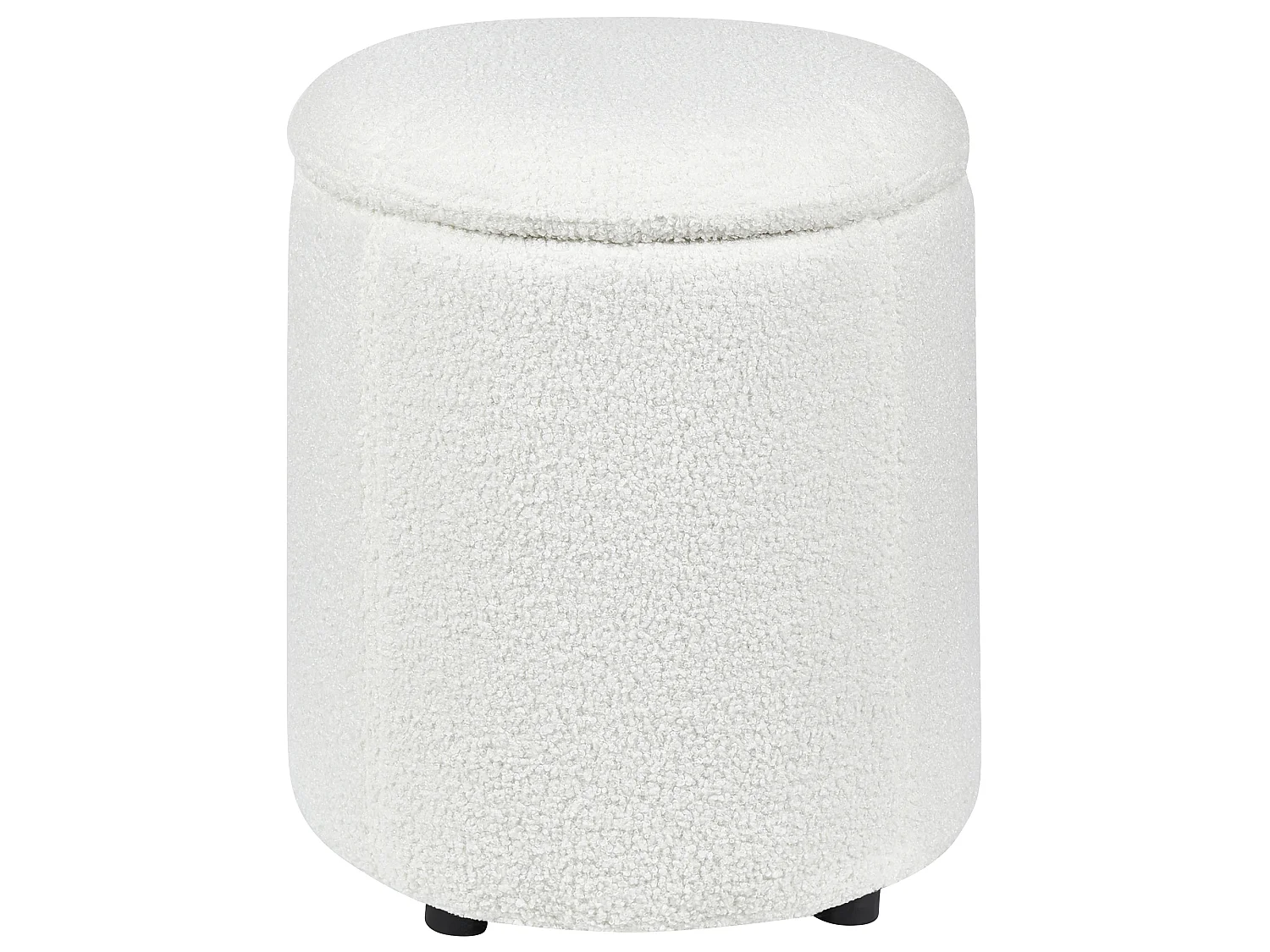 Pouf mit Stauraum MARYLAND Bouclé Cremeweiss 38 cm 38 cm 40 cm