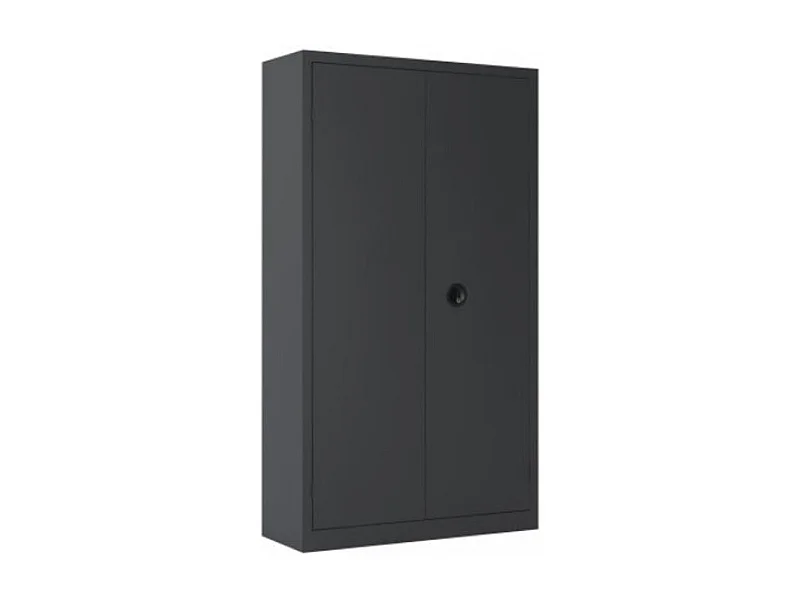 Armoire de bureau 2 portes battantes anthracite Pazio L90xH180xP43