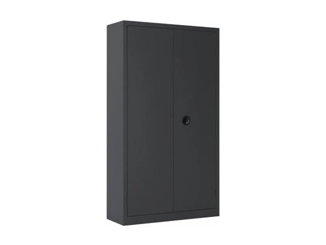 Armoire de bureau 2 portes battantes anthracite Pazio L90xH180xP43