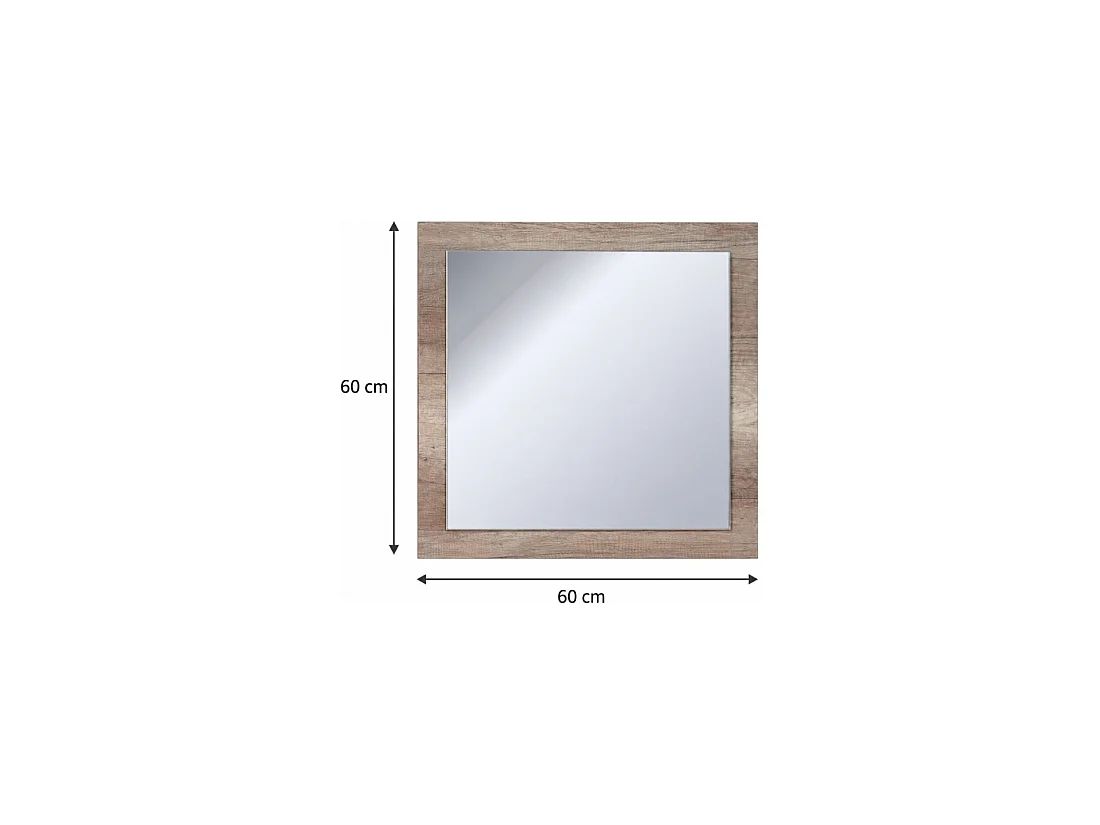 Lot de 3 miroirs FARRA et ROMI 60x60 cm – Cadre chêne Canyon, format carré