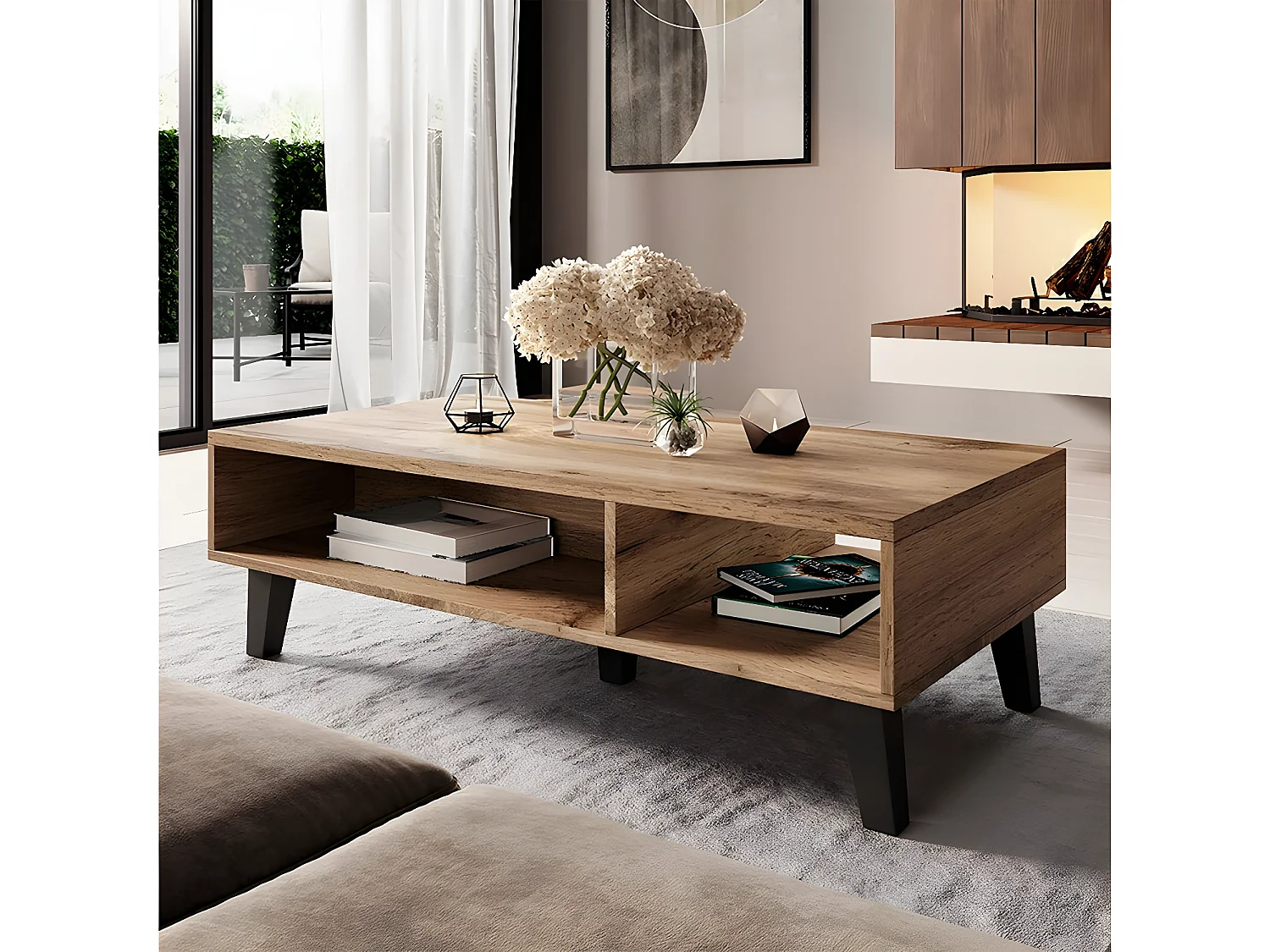 Table basse "Lisa" -110 x 32 x 60 - Marron