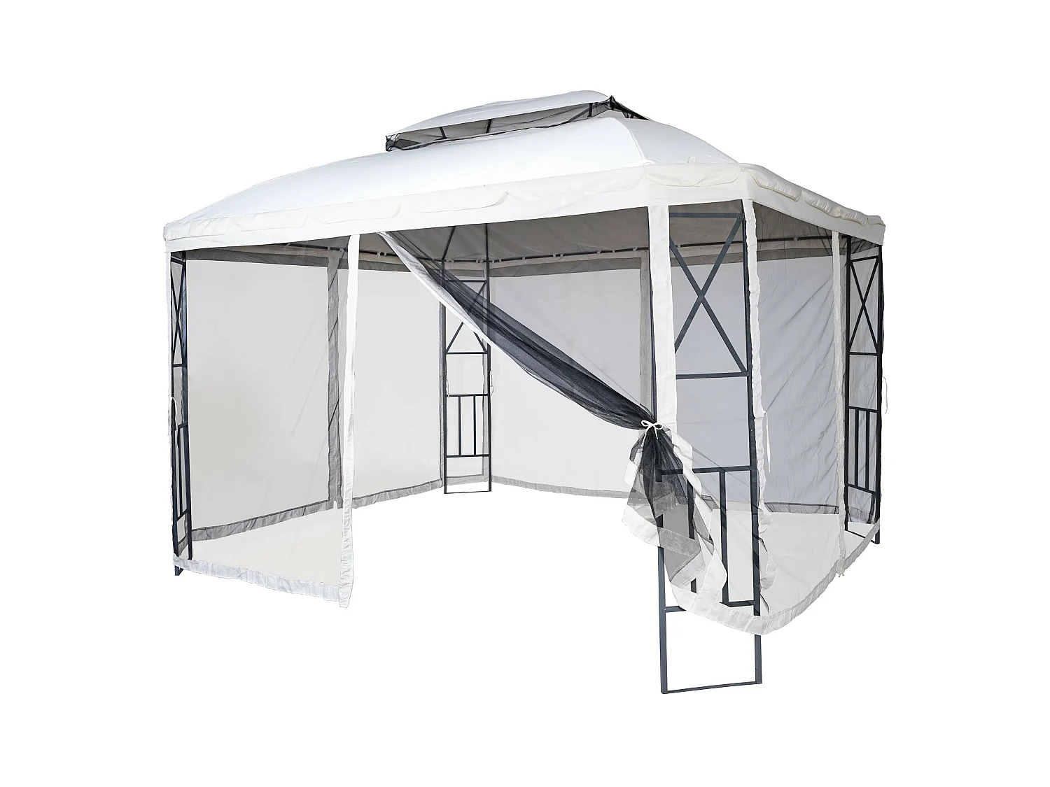 Pergola MCW-E42 + moustiquaire 3,6x3m,  crème