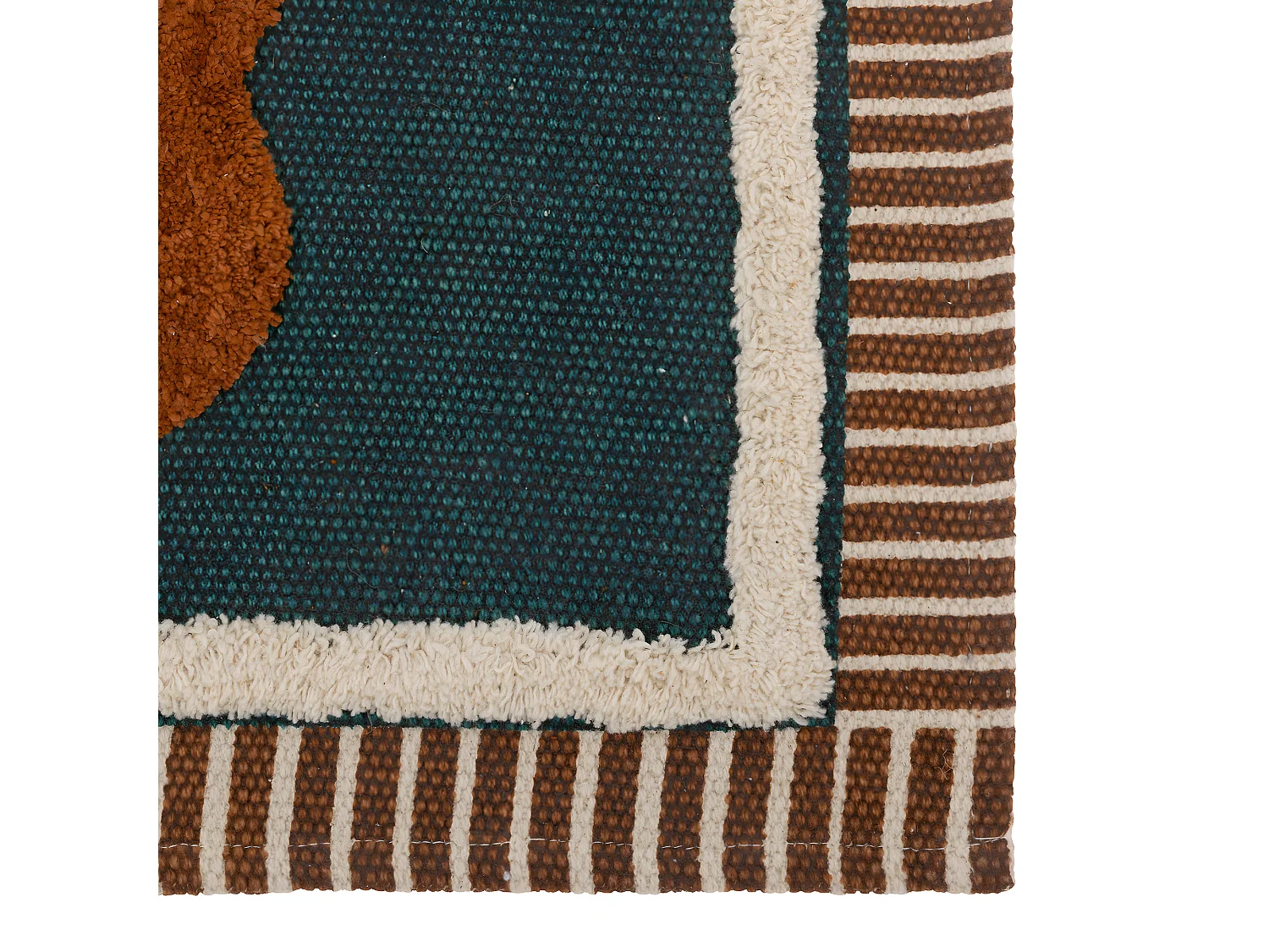 Tapis décoratif esprit Vintage en Coton motif tufté 60 x 90 cm