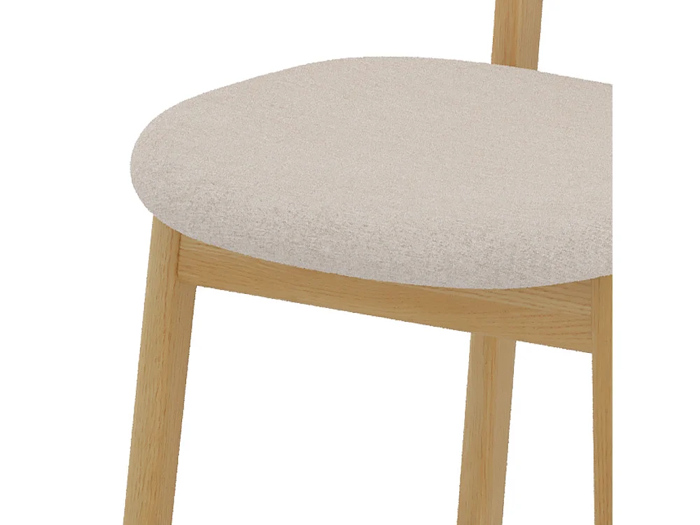Set de 2 sillas para isla de cocina en madera y tela beige 64,5 cm - Maria