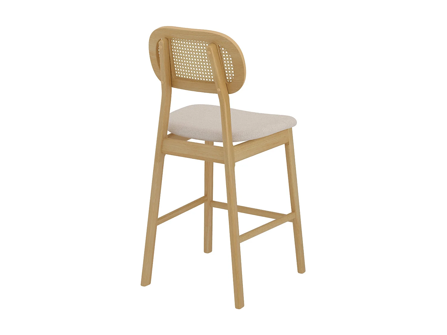 Lot de 2 chaises pour îlot central 64,5 cm en tissu beige - Maria