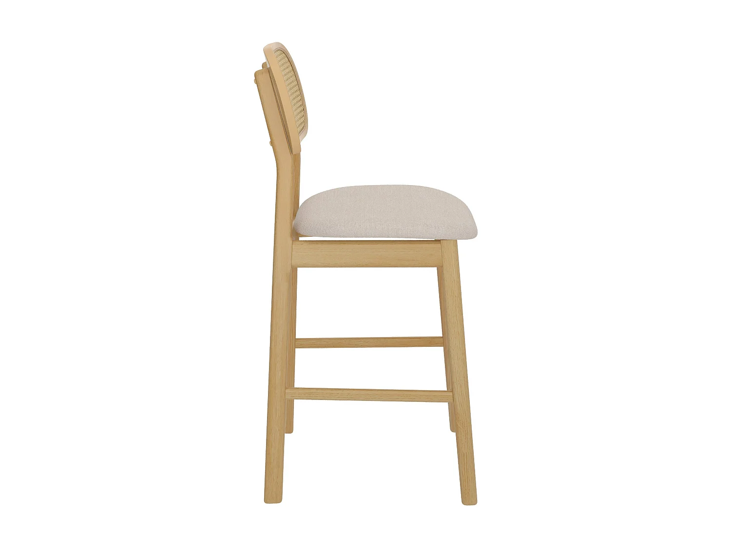 Lot de 2 chaises pour îlot central 64,5 cm en tissu beige - Maria