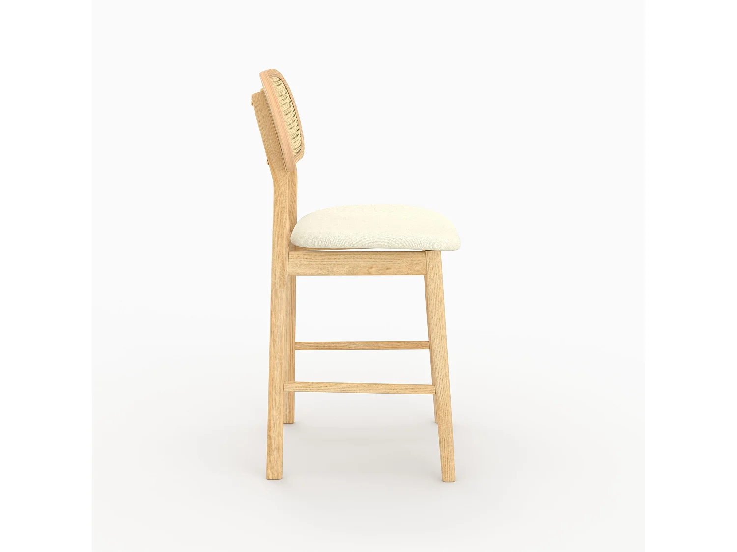 Set di 2 sedie per isola centrale 64,5 cm in tessuto beige - Maria