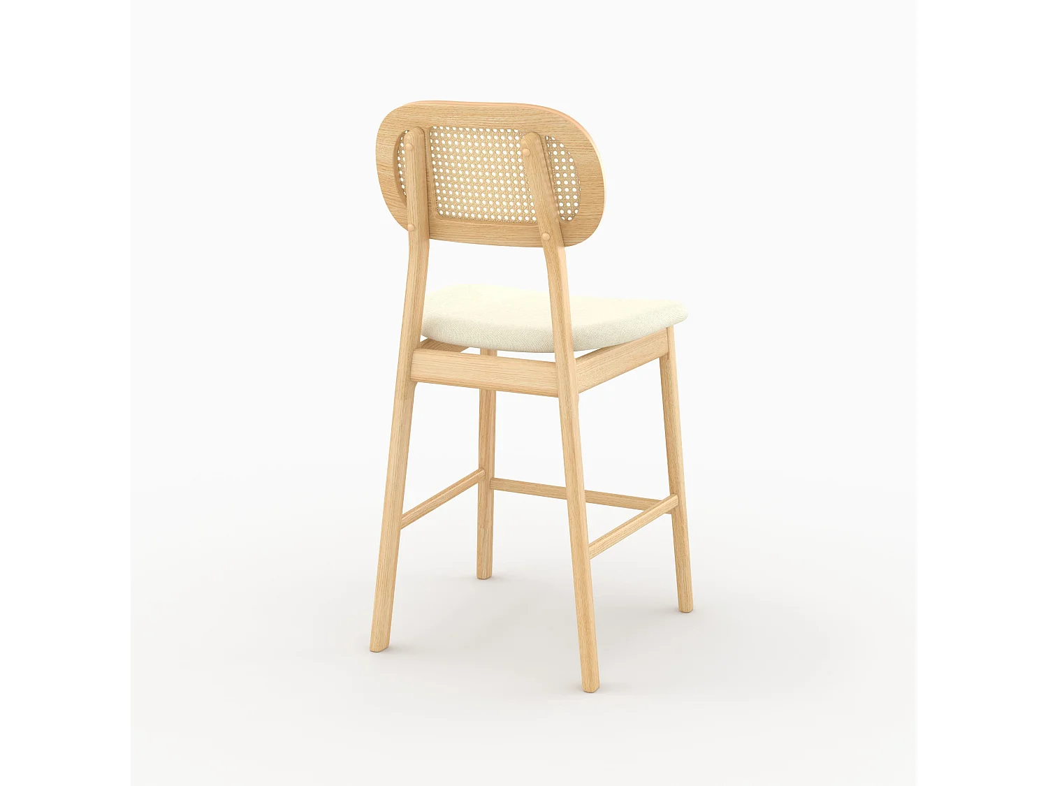 Set di 2 sedie per isola centrale 64,5 cm in tessuto beige - Maria