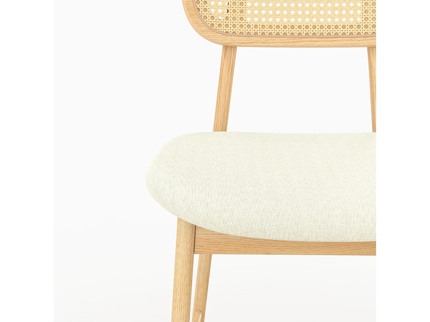 Set di 2 sedie per isola centrale 64,5 cm in tessuto beige - Maria